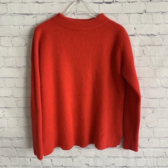 Boden Sweaters - Boden Red Diane Knitted Sweater Size Large Ribbed Wool Cashmere Blend